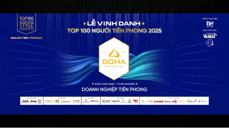 DOHA JSC VIỆT NAM Được vinh danh là một trong Top 100 Người Tiên Phong 2025 🏆